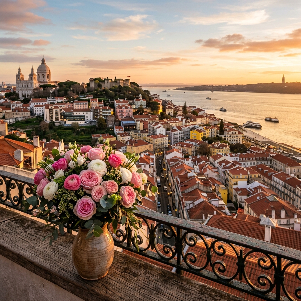 Entrega de flores em Lisboa