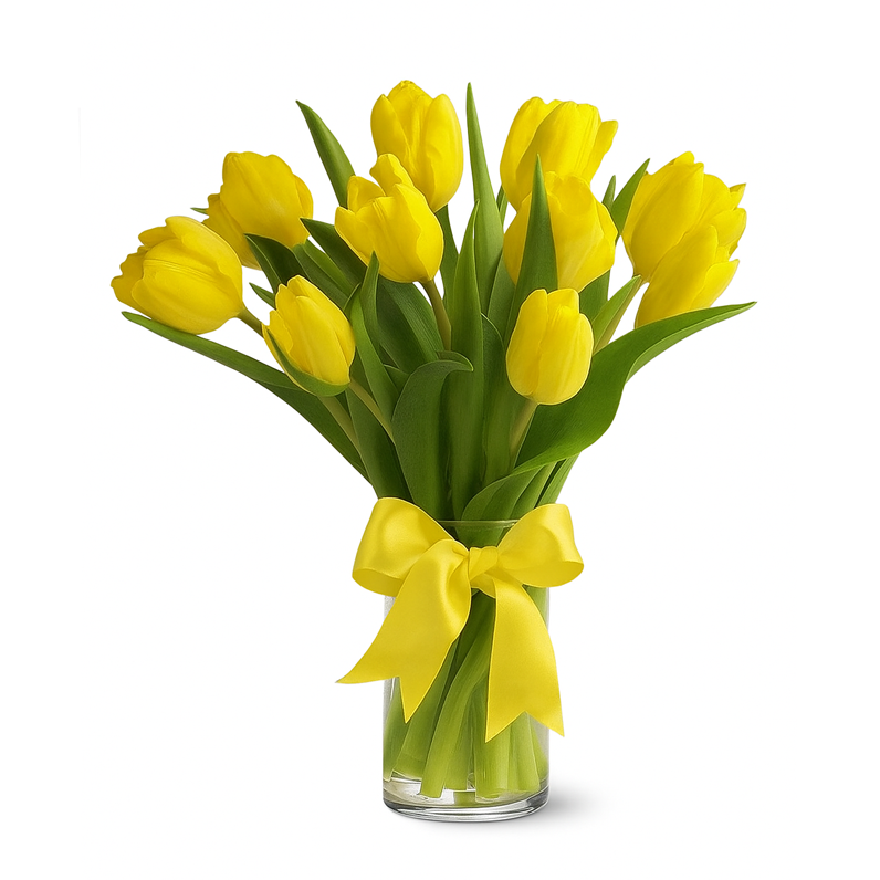 Buquê de 10 Tulipas Amarelas