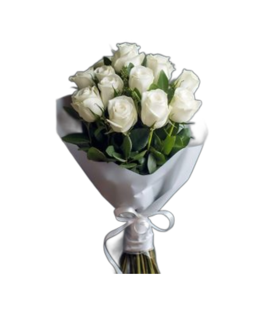 Buquê de 12 Rosas Brancas