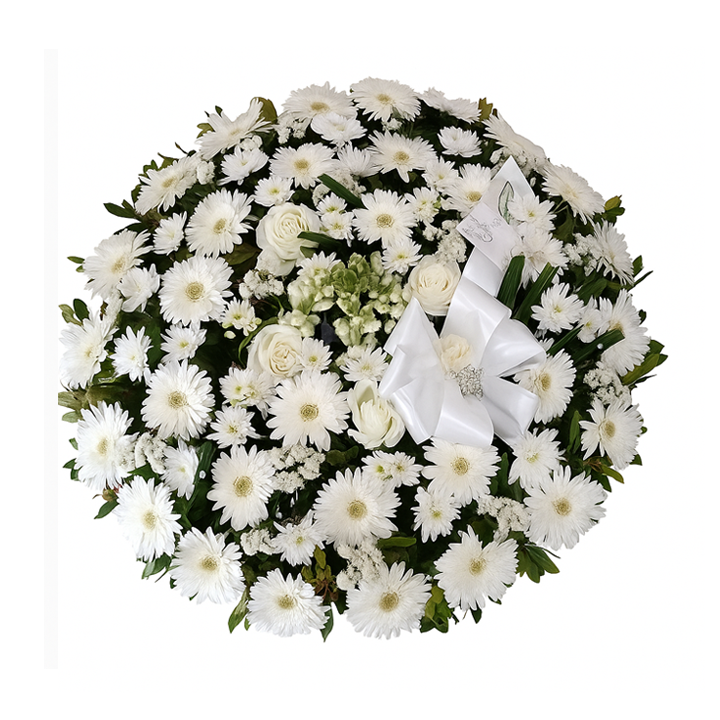 Coroa Branca de Gerberas